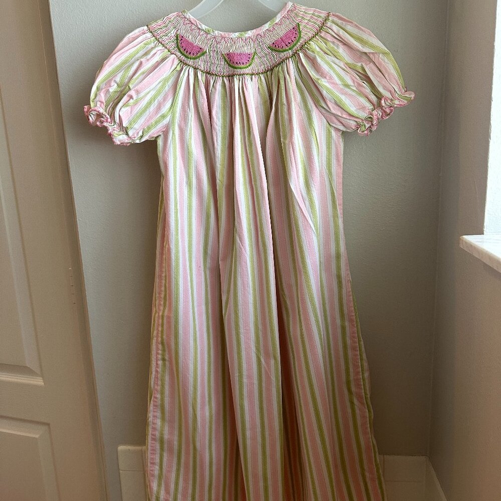 Be Mine smocked watermelon dress, size 8